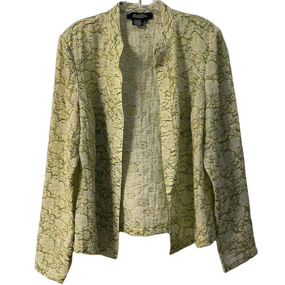 Peck & Peck Women's Size 14 Green-Lightweight Open Front Jacket